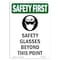 Signmission OSHA Sign, Glasses Beyond W/ Symbol, 24in X 18in Rigid Plastic, 18" W, 24" H, Portrait OS-SF-P-1824-V-11303 - alternate 1